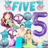 KatchOn Shiny Mermaid 5th Birthday Decorations - Pack of 9, Mermaid Balloons, Banners, Party Decorations