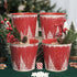 5.9in 4Pcs Putuo Decor Christmas Planters Pots, Small Metal Tin Buckets with Christmas Tree Pattern, Round Galvanized