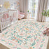 5x7 Pink Floral Nursery Rug,Pink Rugs for Bedroom Girls,Machine Washable Non Slip Soft Faux Wool Carpet,Cute Boho
