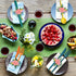 Tessco 12 Sets Reusable Travel Utensils with Case, Wheat Straw Picnic Flatware Sets