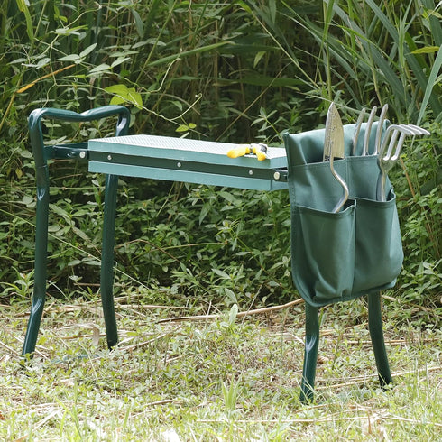 Smartxchoices Folding Garden Kneeler Seat Garden Bench Stool with Handles, Multi-use Pouch, Heavy Duty Yard Gardening
