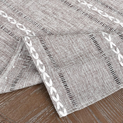 36x36 inch) NEWISHER Rustic Farmhouse Embroidered Small Square Tablecloth Jacquard Striped Table Cloth Linen Texture