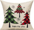 VAKADO Farmhouse Christmas Throw Pillow Covers - 20x20 Set of Buffalo Check Red Deer Plaids for Winter Decor
