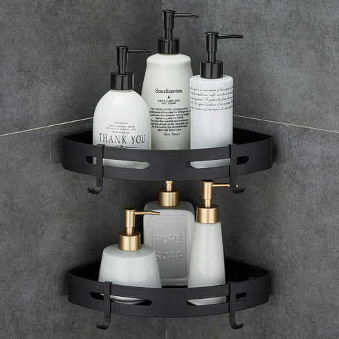 Hoomtaook Adhesive Corner Shelf Bathroom Shower Caddy Organizer for Kitchen Toilet No