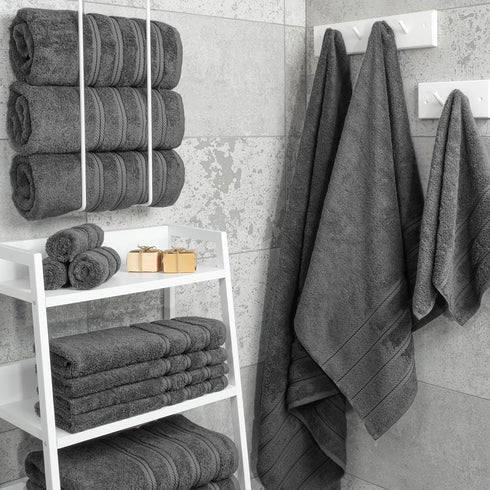 4 Set, 600 100% 27x54 American Soft Linen Luxury Piece Bath Towel GSM Cotton Turkish Bath Towels for Bathroom, in Large