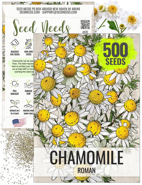Seed Needs Roman Chamomile Seeds for Planting - Non-GMO, Heirloom & Untreated