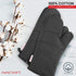 AVACRAFT Oven Mitts Pair, Flexible 100% Cotton with Heat Resistant Silicone, Thick Terry Cloth Interior, 500°F (Grey)