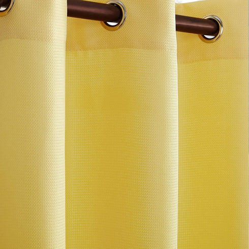 No. 918 Montego Casual Textured Semi-Sheer Grommet Kitchen Curtain Valance, 56" x 14", Yellow by No. 918