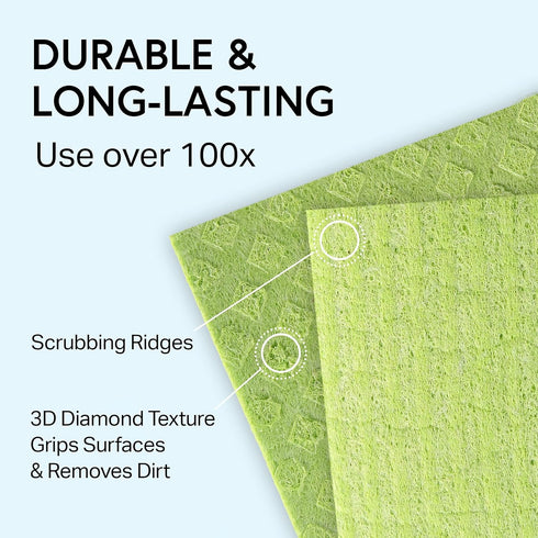 Swedish Wholesale Swedish DishCloths - 10 Pack Reusable Paper Towels, Eco-Friendly Cellulose Sponge Microfiber
