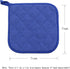Cotton Pot Holders, Machine Washable Heat Resistant Everyday Kitchen Basic Terry Pot Holder Set of 4 (Dark Blue)