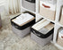 DECOMOMO Fabric Storage Bins, Large Decorative Closet Organizer Bins with Handles for Nursery and Toy Storage, Grey and