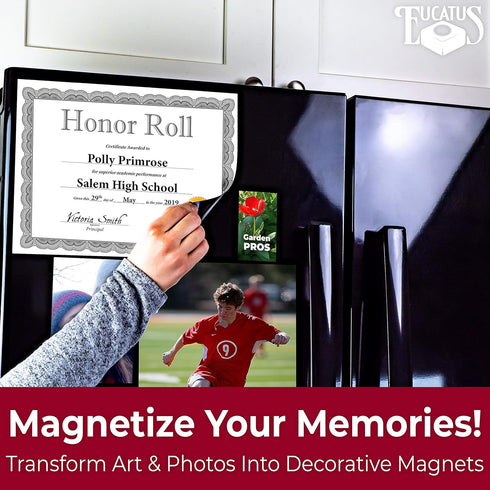Magnetize Memories with 10 Pack 8x10 in Adhesive Photo Magnets, Peel and Stick for Crafts and Gifts