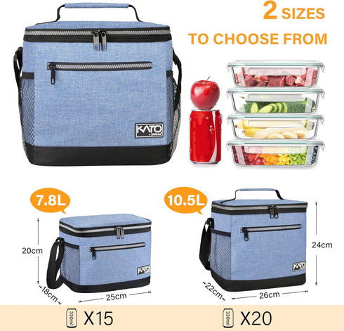 Tirrinia Insulated Lunch Box for Men/Women, Leakproof Lunch Bag for School Work, Large Tote for Kids and Adults, Light