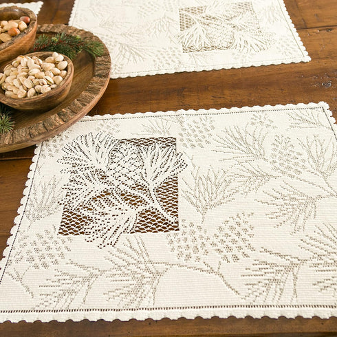 Heritage Lace Woodland 14x20 Ecru Placemat, Set of 4