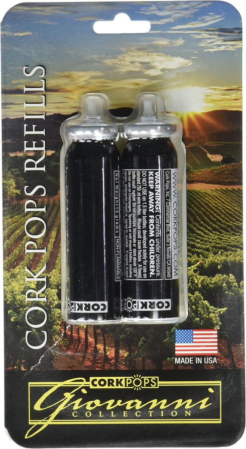 Cork Pops Black Giovanni Wine Bottle Opener Refills - Set of 2