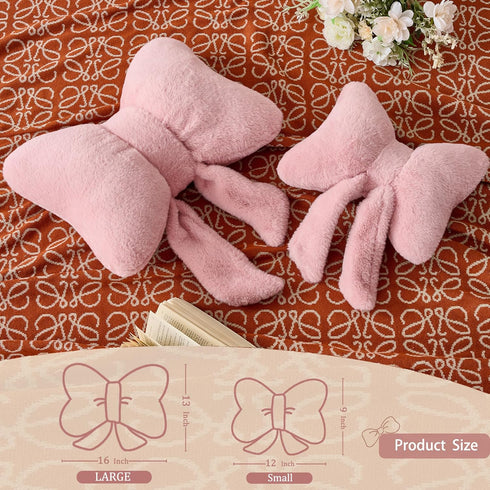 12 9inch XIAIJIA Bow Pillow Decorative Pillows Aesthetic Home Decor Soft Seat Cushions Cute Throw Pillow for Couch Bow