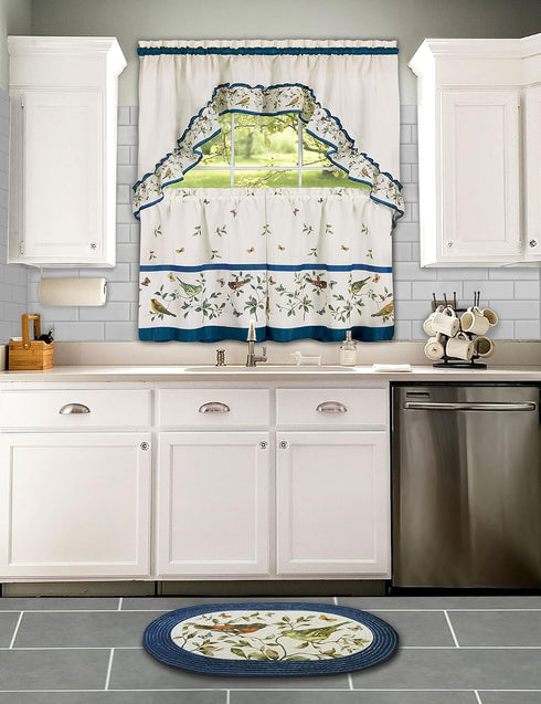 Achim Home Furnishings Love Birds Printed Tier & Swag Set (57x36)