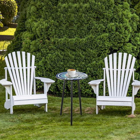 1 Pack Metal Outdoor Side Table Small Outside Round End Table for Patio Modern Accent Garden Corner Table for Small