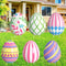 GlikCeil 6 Pcs Large Easter Eggs Yard Signs Easter Outdoor Lawn Decorations Waterproof