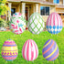 GlikCeil 6 Pcs Large Easter Eggs Yard Signs Easter Outdoor Lawn Decorations Waterproof