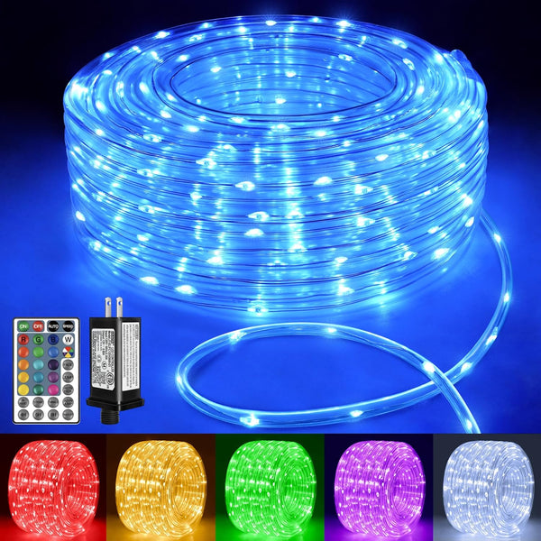 Ollny Rope Lights Outdoor Color Changing, 66FT 200 LED Waterproof Plug in