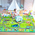4x6 Chicrug Car Road Area Rug for Kids Playroom Bedroom, Non Slip Low Pile Washable ABC Alphabet Carpet for Classroom
