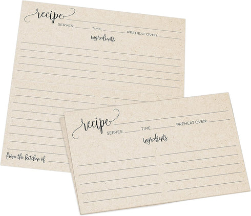 321Done Folding Recipe Cards (Set of 50) - Vintage Rustic Kraft Design, Made in USA