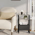 3 LET503Q Narrow Side Table, Slim End Table with Magazine Rack, Bedside Table for Small Spaces, Tier Sofa Couch Table