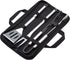 Amazon Basics 4-Piece Stainless Steel BBQ Grilling Tool Set with Carry Bag,