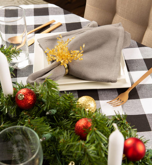 DII Classic Farmhouse Buffalo Check Tablecloth, 60x84, Black & White