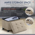 600 LB, 12 16 12, Ornavo Home Storage Ottoman Small Rectangle Ottoman with Legs, Foot Rest Stool Seat, Load up