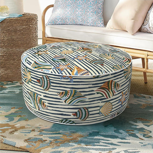 DYTXIII Inflatable Ottoman Stool D21 xH9 for Outdoor/Indoor Use, Water Repellent Patio