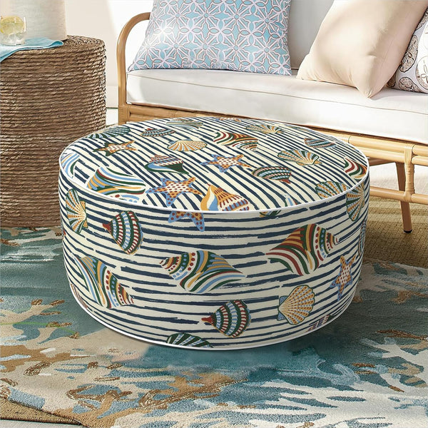DYTXIII Inflatable Ottoman Stool D21 xH9 for Outdoor/Indoor Use, Water Repellent Patio