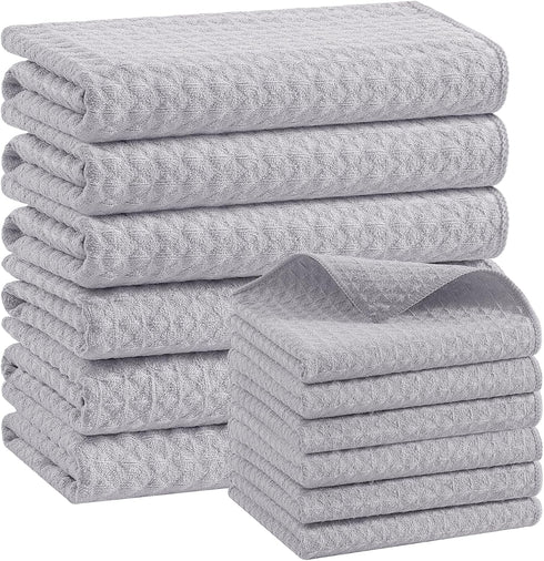 Homaxy Microfiber Waffle Weave Kitchen Towels Set, 16 x 28 Inch and