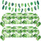 Tatuo 2 Pieces Palm Leaf Table Covers, Hawaii Green Leaves Tablecloths and 2 Pieces Palm Leaves Banners
