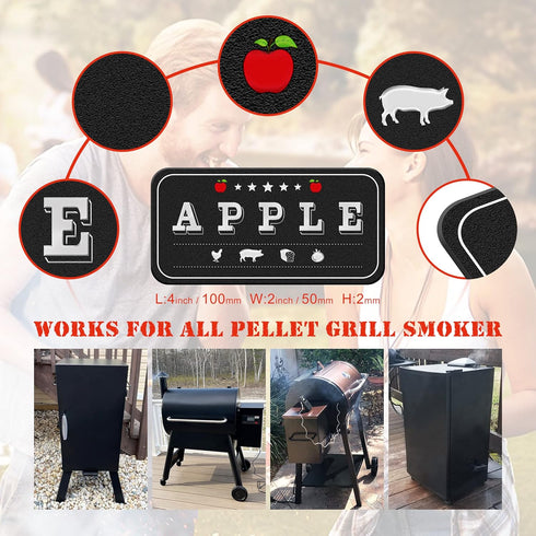 Wood Pellets for Smoker Magnet Labels, Metal Material, Frosted Design, Perfect Match with Smoker, 9 Pack