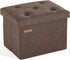 HAUSFRAU Ottoman with Storage Foot Rest Stool, Small Folding Footrest, Tufted Square