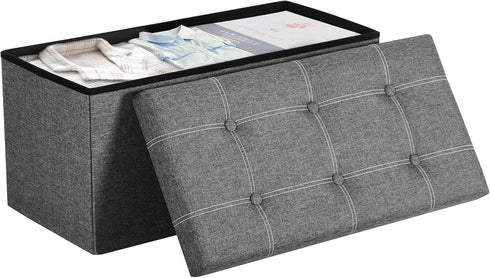 30 Inches 21 660 lb, ULSF001G01 SONGMICS Mazie Collection - Ottoman Storage Bench, Gal. Folding Chest with Breathable