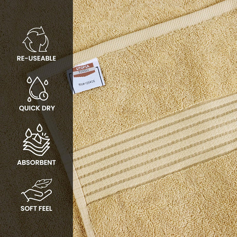 6 Pack Set, (27 54 Inches) 100% Utopia Towels Bath Towels x Ring Spun Cotton, Quick Dry, Highly Absorbent, Soft Feel