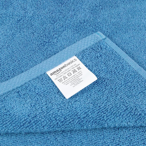2-Piece 100% 54" 30", Amazon Basics Quick-Dry Oversize Bath Towel, Cotton, x Lake Blue
