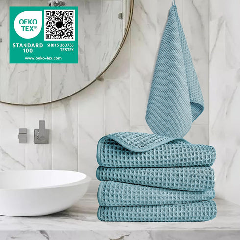 430 16 30 4 Pack POLYTE GSM Microfiber Lint Free Hand Towel, x in, (Waffle Weave)