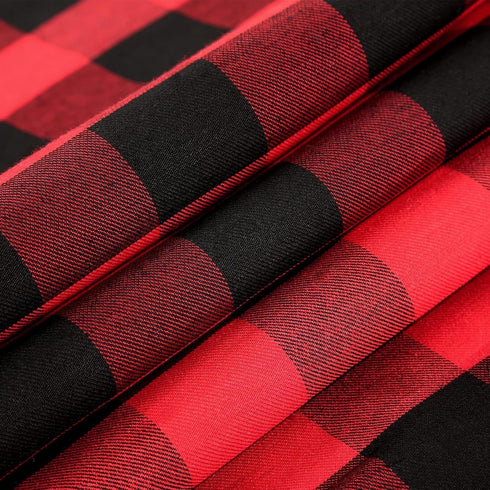 B-COOL Buffalo Plaid Table Runner, Black Red Checked Table Runner 2 Packs (13x108 Inch) for Christmas Holiday