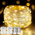 Metaku 2 Pack 33Ft 100 LED Fairy Lights, Battery Operated String Lights with Remote Timer, Warm White