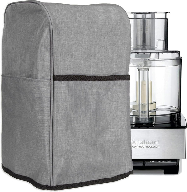 Crutello Food Processor Cover with Storage Pockets for Large Custom 11-14 Cup Processor