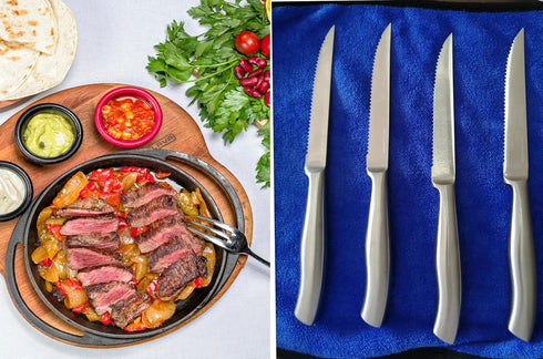 Steak Knives, Razor-Sharp Steak Knives Set of 4, Stainless Steel Serrated Steak Knife, Silver Kitchen Steak Knife Set,