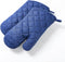 Anyi Oven Mitts - Professional Heat Resistance Kitchen Cotton Oven Gloves for Grilling, Cooking, 2-Pack with Soft Lining