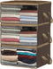 Simple Houseware 3 Pack Foldable Closet Organizer Clothing Storage Box with Clear Window, Brown