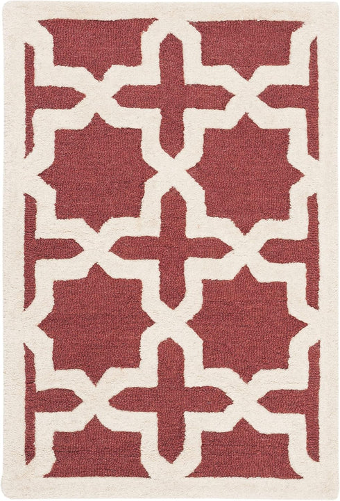 SAFAVIEH Cambridge Collection 2' x 3' Rust / Ivory CAM125L Handmade Moroccan