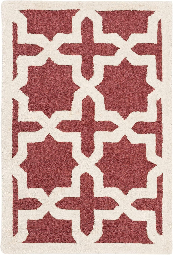 SAFAVIEH Cambridge Collection 2' x 3' Rust / Ivory CAM125L Handmade Moroccan