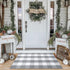 KOZYFLY Buffalo Plaid Rug 27.5x43 Inches, Grey and White Hand Woven Cotton Washable Indoor Rug